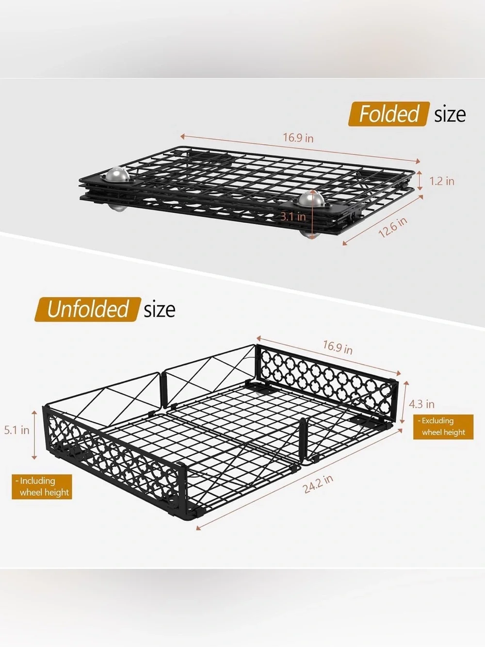 Black Decorative Metal Drawer Organizer Tray for Home Storage